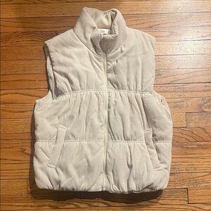Cream Corduroy Puffer Vest